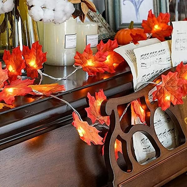 Fall Maple Leaf String Lights Maple Leaf String Lights 3 AA batteridrivna ljusslingor för Thanksgiving Halloween dekorationer