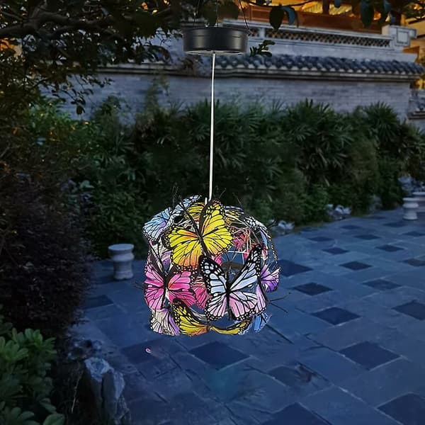 Solcellsdekoration Fjärilsboll Kronljusstake