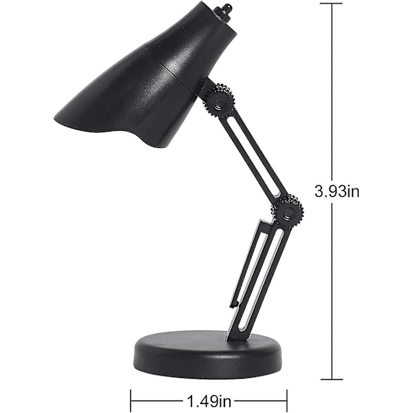 2-pakning LED Mini skrivebordslampe Foldbar nattleselampe for hjem, rom, datamaskin, nattlysbriller