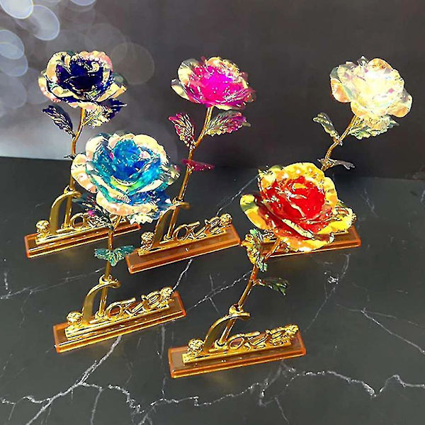 Galaxy Rose -lahja, keinotekoiset kukat, lahja, kultainen folio, ainutlaatuiset lahjat