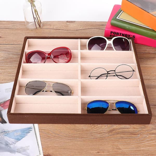 Sunglass Box 10 Grids Moderne Brille Organizer Brille Display Opbevaringskasser
