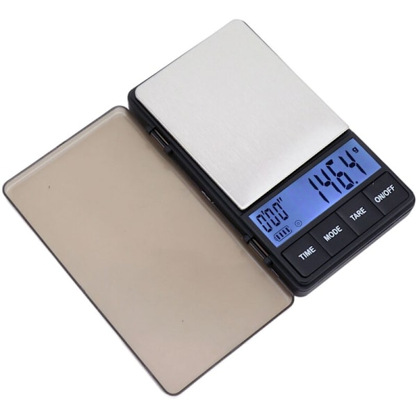 Liten kaffeskala, känslig, exakt, 1000g till 0,1g, digital fickkaffeskala med timer tara-funktion