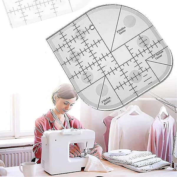Böjd hörnfräs linjal akryl DIY hantverk lapptäcke sömnadsmall