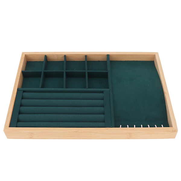 Smykke skuffeindsats Multipurpose Triple Use Smykke displaybakke til ring øreringe armbånd armbånd halskæde grøn