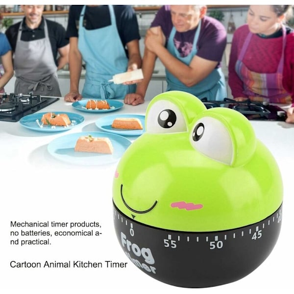 Kök Timer Plast Mekanisk Tid Verktyg Söta Cartoon Djur Groda Form Hushåll Matlagning Tillbehör (Grön)