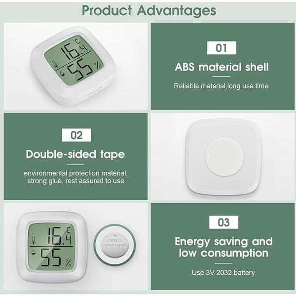 3-pack LCD digital mini termometer hygrometer för barnrum, seniorrum, kontor, vinkällare, etc.