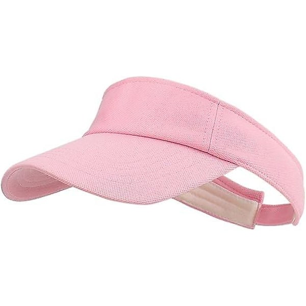 Solhatt Sport Justerbar Baseballkeps Utomhus UV-skydd Dam Herr Topplös Andningsbar (vit)（rosa）