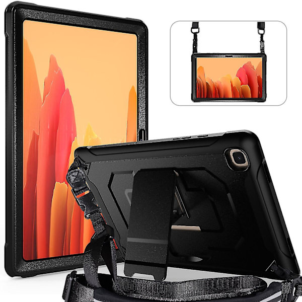 Shiny Surface Etui til Samsung Tab A7 10.4 Tommer Med Aftagelig Skulderrem, Justerbart Stativ, Opbevaringspose, Fuld Beskyttelse Cover