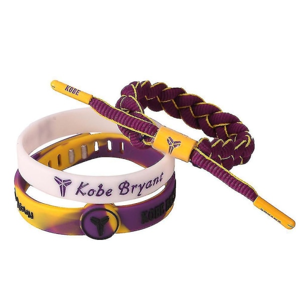3 st Kobe Bryant silikon basketarmband lysande justerbar sportarmband