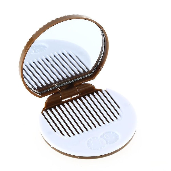 Søt kakeformet designspeil Makeup Chocolate Comb Pocket Speil kan stå (4 stk)