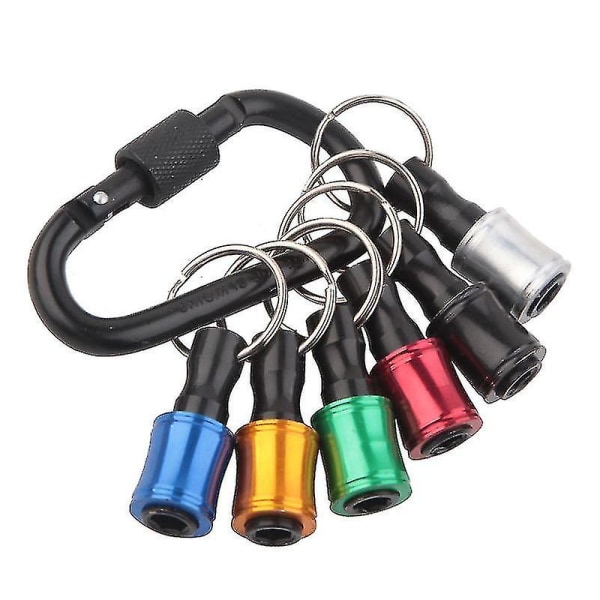 6 Pieces Hex Shank Screwdriver Bit Holder 1/4 Inch Adapter Quick Change Bit Holder Socket Bit Extension Bar Screwdriver With Key Ring