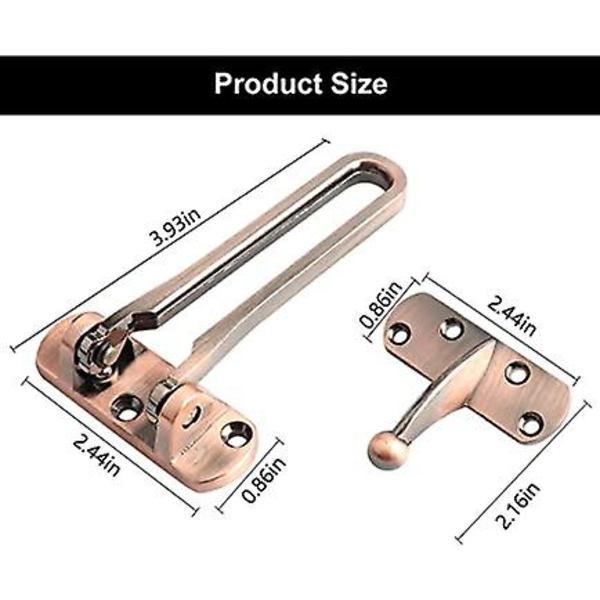 (Silver, 2 Pack)Dörrförstärkningslås Spärr Svängstångslås för Hem Säkerhet Entrédörrslås för Barn Förtjockning Solid Aluminiumlegering