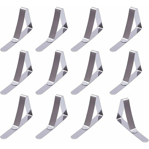 Bordsduksklämma Bordsduksklämma 12-pack Bordsduksklämmor för hem, matsal och picknick (Silver)