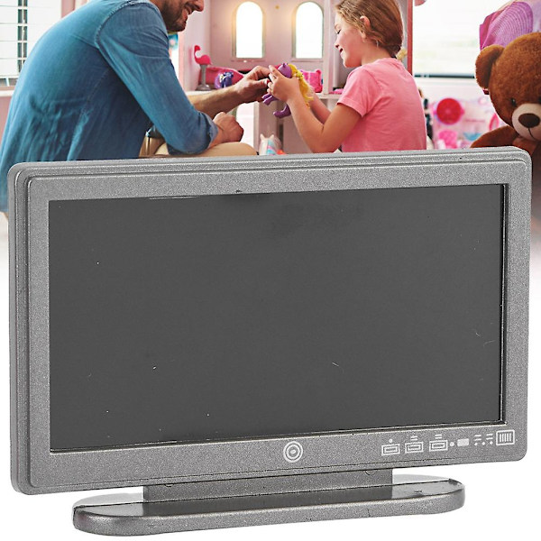 1:12 Modern Miniatyr LCD TV Dockhus Tillbehör Rum Möbler Leksak