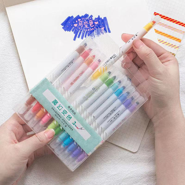 12-pack magiska färgpennor med färgförändrande highlighter