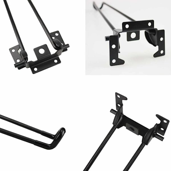 Fällbara bordsben 4-pack Hårnålsformade fällbara bordsben 52 cm höjd Svart Hög hållfasthet Lätt att installera Fällbart soffbordsben