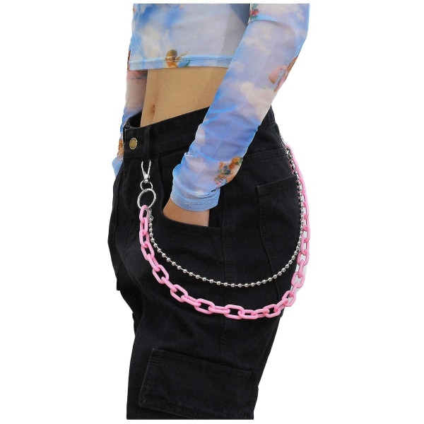 Fashion Street Style Akryl Punk Hip Hop nøgleringe Bukser Kæde smykker
