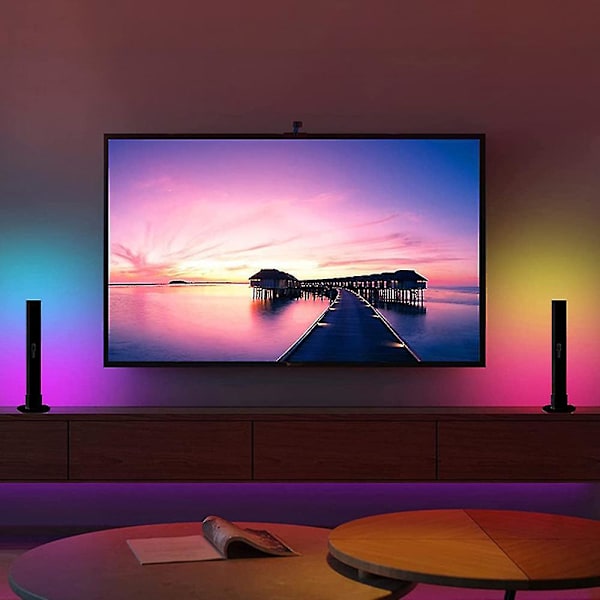 Smarte LED-lyslister, Rgb-lyslister med scenemodi og musiksynkroniseringsmodi, LED-lys til tv-ambiens