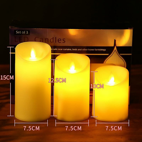 LED-ljus 3-pack varmt vitt bröllop
