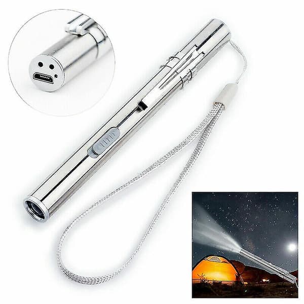 Super kirkas taskulamppu kynä USB ladattava LED taskulamppu