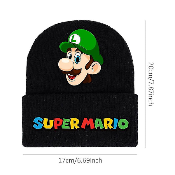 Män Kvinnor Mario Bros Tema Stickad Mössa Hatta Höst Vinter Varm Stilren Mössa（E）