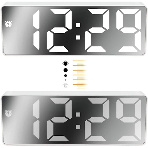 Söt kaninöron LED digital väckarklocka elektronisk USB ljudkontroll nattlampa skrivbordsklocka heminredning (färg: B)