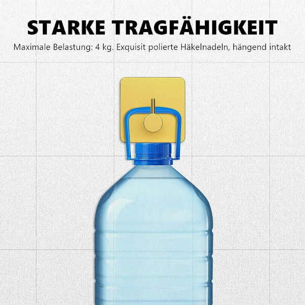 Självhäftande krokar i rostfritt stål, set med 4 krokar utan borrning för kök och badrum, guld