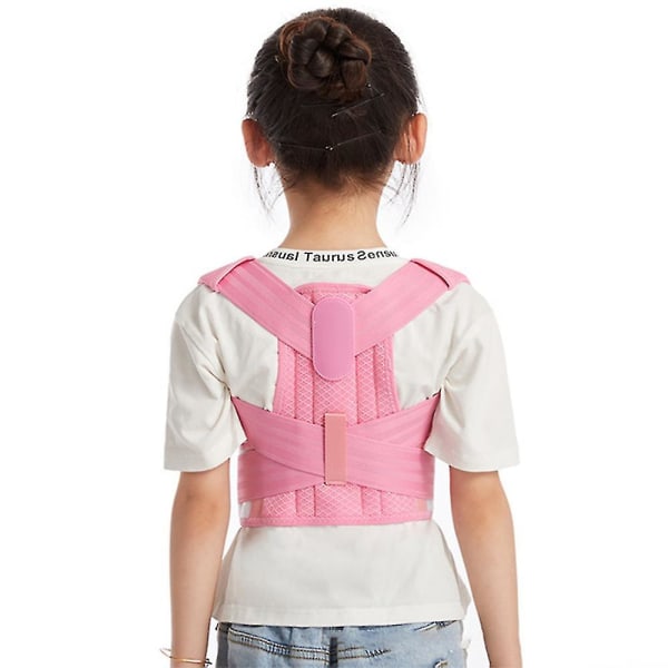 Justerbar holdningskorrigerende ryggstøttebelte for barn Ortopedisk korsett for barn（XL，Rosa）