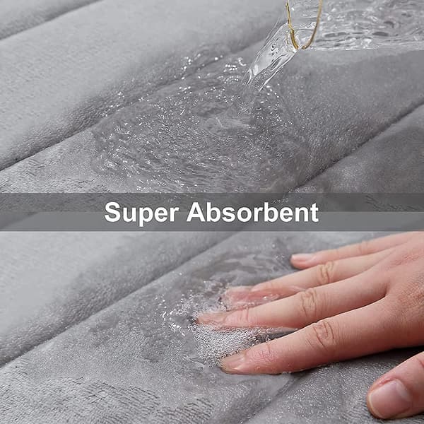 Memory Foam Bløde Bademåtter - Skridsikre Absorberende Badeværelsestæpper Gummibagside Løb