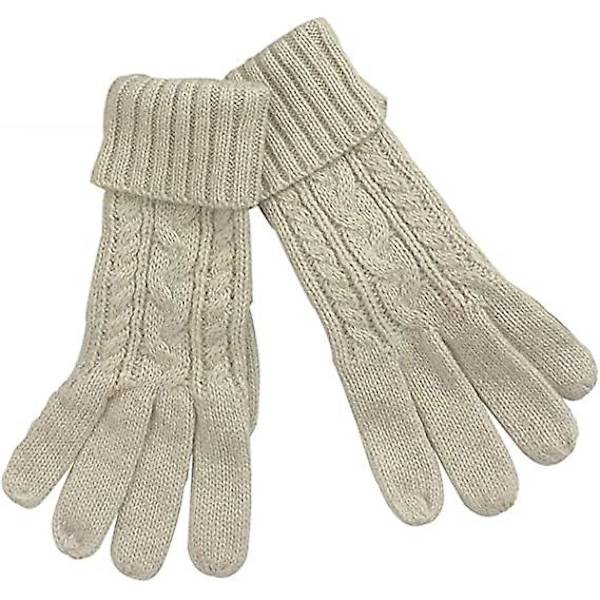Mössa, handskar, halsduk set för kvinnor, flickor, mjuk och varm stickning, mössa, lång halsduk, 3 i 1 vintertjock kostym