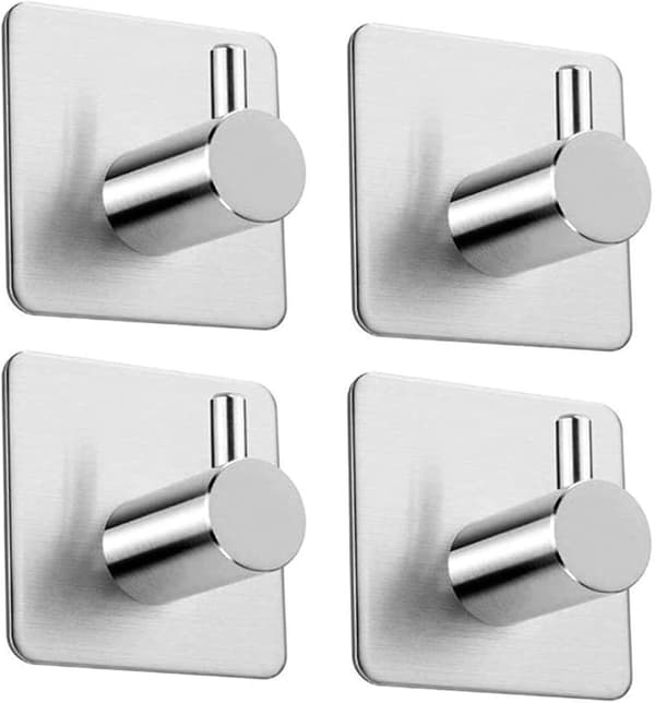 Klädhängare i rostfritt stål, 4-pack, silver