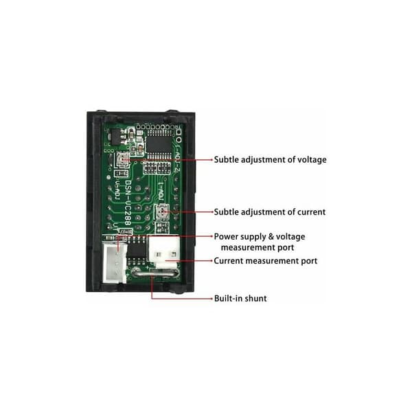 2-pack 0,28-tums voltmeter-amperemetermodul med LED-display DC 0-100V 10A LYLM
