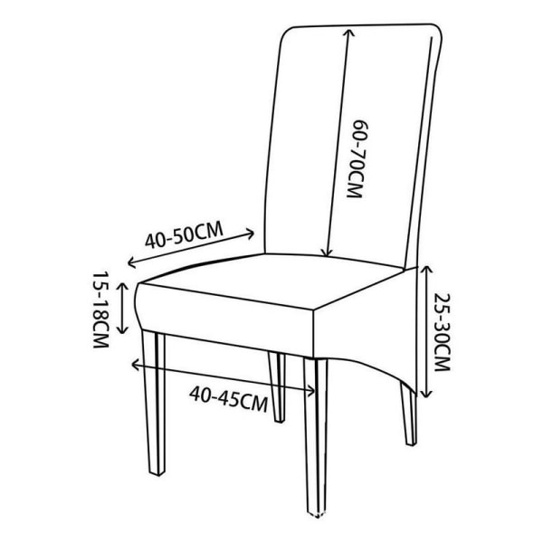 Simplicity Home Bedroom Plus Hög elasticitet Mjölksilke Vattentät Stolsöverdrag Svart 6-pack
