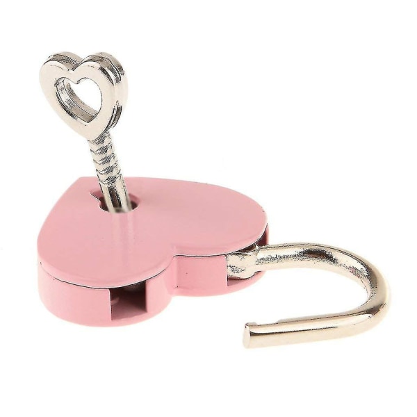 Pieni metallisydän riippulukko rakkaus lukko persikka sydän mini laatikkolaukku pieni riippulukko mini lukko avaimella korulla 1 kpl