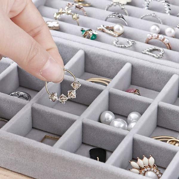 Smykkebakkearrangør, Smykkeskuffearrangør, Fløjlsæske til øreringe, armbånd, armbånd, halskæder og ringarrangører, Smykkeæske, Ørering H