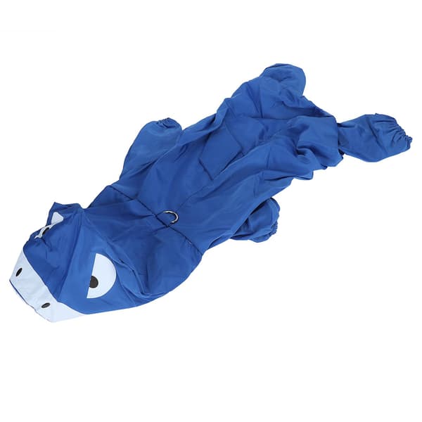 Blå M Sød Hund Regnfrakke Hætte Kappe Vandtæt Polyester Kæledyr Tøj