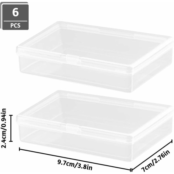 Pack Mini förvaringslåda, liten genomskinlig förvaringslåda med plastlock, case för kort, små pärlor, smycken, MODOU Craft Supplies