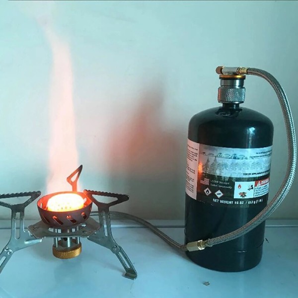 Campingspis propangasadapter gasadapter utomhusomvandlare propangasbehållare ventil gasbehållare adapter för utomhuscamping 1 st