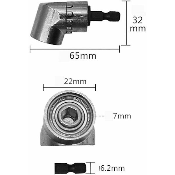 Allen Key Skruvmejsel Fästadapter 1/4 Snabbväxlande Magnetisk Bithållare Allen Key Skruvmejsel Vinkelväxel Främre Vinkelväxel