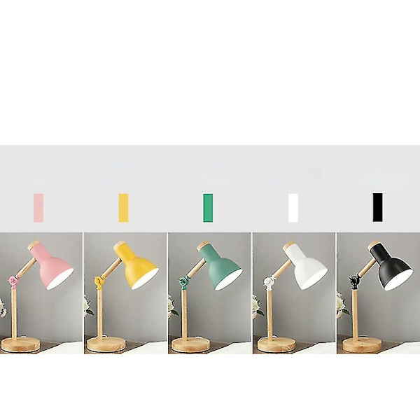 Nordisk Träkonst Järn Led Fällbar Enkel Skrivbordslampa Ögonskydd (svart)