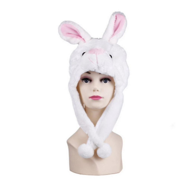 Plysj sjove dyrehatte One Size Cap Polyester med fleecefor - kanin