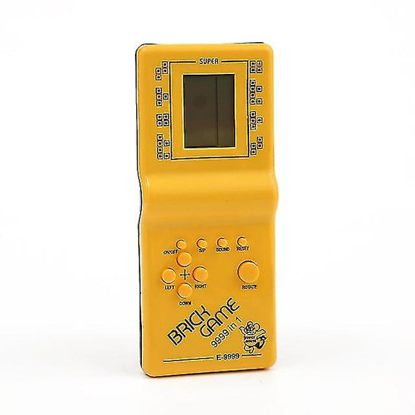 Klassinen kädessä pidettävä Tetris-pelikonsoli (keltainen)
