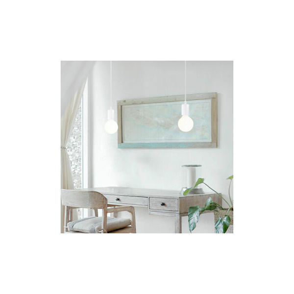 Set med 2 retro industriella lampskärmar i metall, taklampa i Edison E27, taklampa för sovrum, kök, vardagsrum, bar - vit – vit? DRIVE