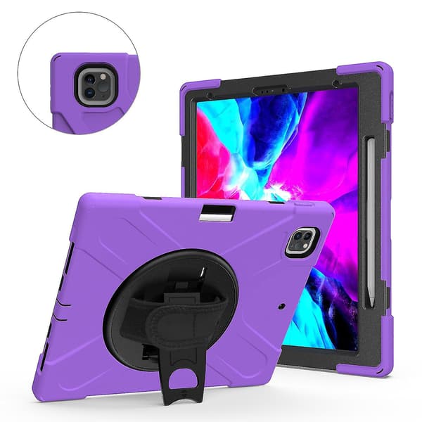 Pennholder-etui for iPad Pro 12,9 tommer med håndstropp, justerbart stativ, kamerabeskyttelse