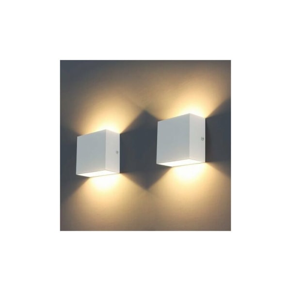 2-pack 6W LED-vägglampor för vardagsrum, sovrum, matsal, varmvitt