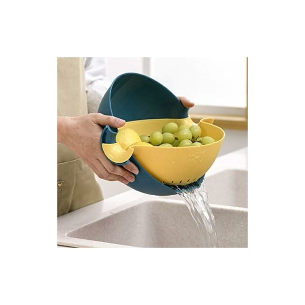 Skål med sil Kitchen Active Design - Silsats med behållare - sil och skål - Dubbel svängbar droppbricka och korg för rengöring