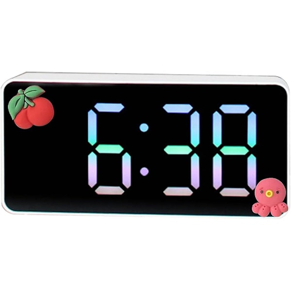 Digital väckarklocka, LED-display, tyst digital väckarklocka med 4 3D DIY