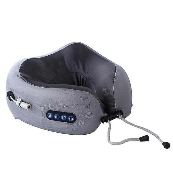 Uppladdningsbar smart nackmassager rese sömn elektrisk massage kudde grå