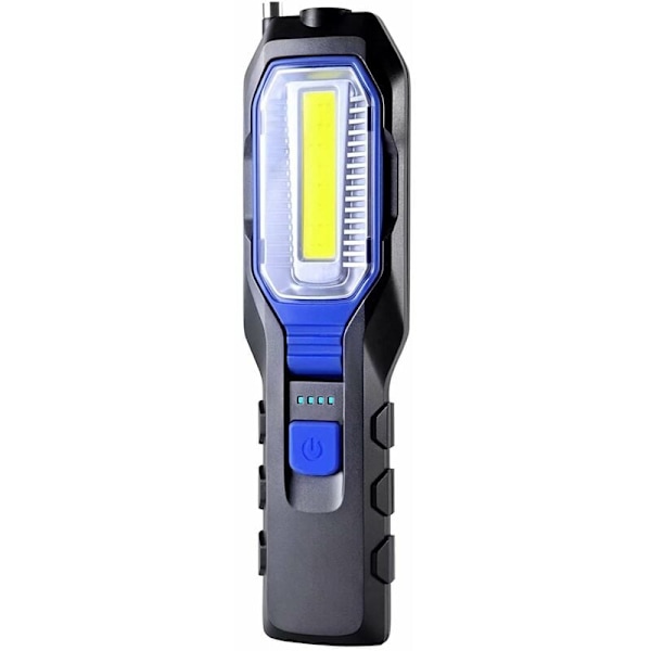 Uppladdningsbar LED-mekanikerlampa, bärbar Cob-arbetslampa, USB-uppladdningsbart batteri 2800mAh LED-ficklampa med magnet, krok och laddningskabel 3 i 1