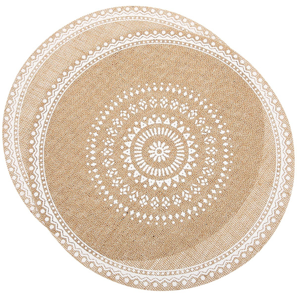 2 kpl Paikka-alustoja Rustiikkiset Pyöreät Paikka-alustat Lämmönkestävät Ruokailupöydän Alustat Paikka-alustat（36x36CM）